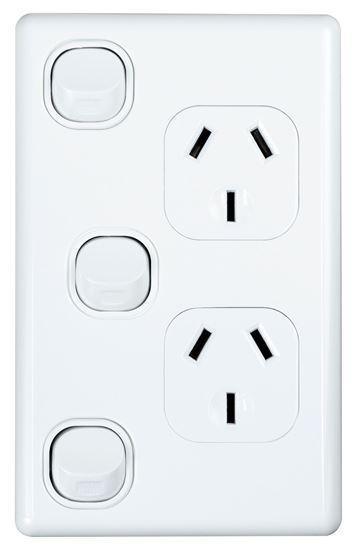 TRADESAVE Double 10A Vertical Power Point with Extra - Office Connect