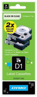 DYMO Genuine D1 Label Cassette Tape 12mm x 7M Black - Office Connect