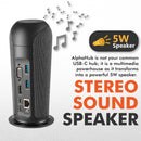 PROMATE 13-In-1 USB-C Multimedia Hub With 5W Speaker. Supports 4K - Office Connect 2018