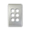 TRADESAVE Switch Cover Plate, 6 Gang, Silver Aluminium. - Office Connect 2018