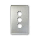 TRADESAVE Switch Cover Plate, 3 Gang, Silver Aluminium. - Office Connect 2018