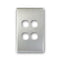 TRADESAVE Switch Cover Plate, 4 Gang, Silver Aluminium. - Office Connect 2018