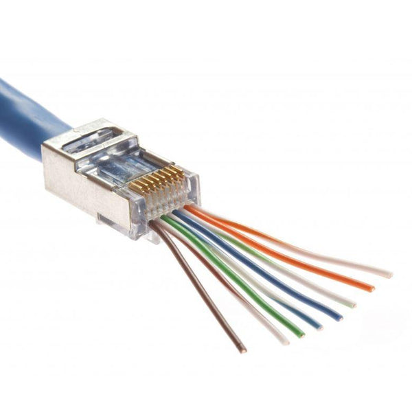 PLATINUM TOOLS Cat5e/6 Shielded EZ-RJ45 Plug With Internal Ground. - Office Connect 2018