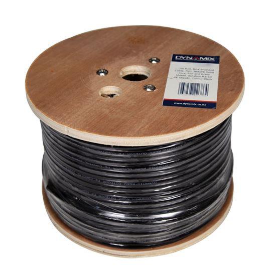 DYNAMIX 152m Roll RG6 Shielded Cable. Black. 75ohm. 16AWG Solid - Office Connect 2018