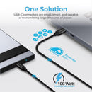 PROMATE USB-C To USB-C Thunderbolt 3 Mesh Armoured Cable. 100W Power - Office Connect 2018