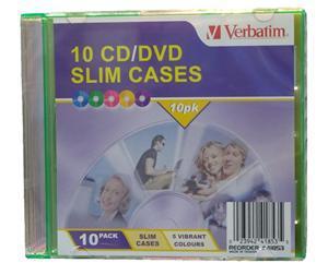 Verbatim CD/DVD 10 Pack Coloured Slim Cases - Office Connect