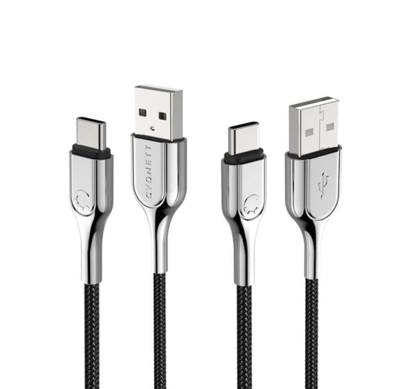 Cygnett Armored 2.0 USB-C to USB-A (3A/60W ) Cable 10cm -Blk - Office Connect