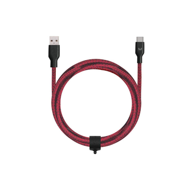 MOYORK CORD 2m USB-A to USB-C Nylon Cable - Merlot Red - Office Connect 2018