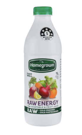 The Homegrown Juice Company Raw Energy Raw Vegetable Fruit Juice