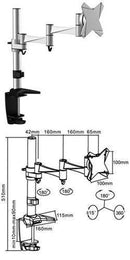 Brateck 13-27" Single LCD Desk Mount Clamp Base w/Arm - Office Connect 2018