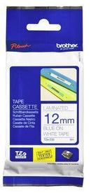 Brother TZe-233 12mm x 8m Blue on White Tape - Office Connect 2018