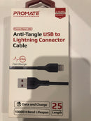 Promate PowerBeam-25i Anti-Tangle USB to Lightning Connector Cable (25 cm) - Office Connect 2018