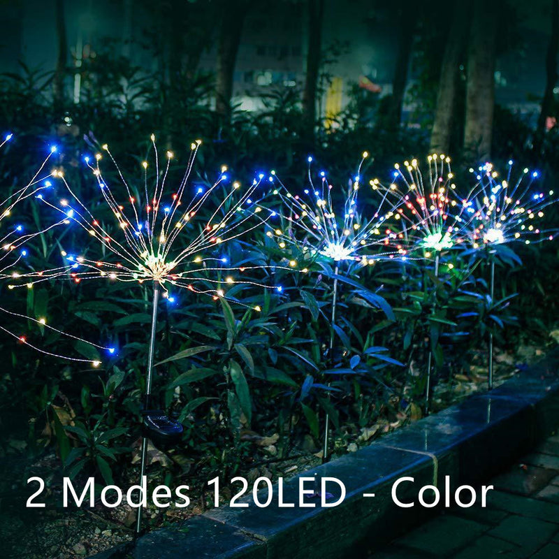 New Ground Plug Solar Fireworks Light LED Light String Copper Wire Outdoor Garden Decoration Star Lights Christmas Lights - Office Connect 2018
