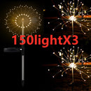 New Ground Plug Solar Fireworks Light LED Light String Copper Wire Outdoor Garden Decoration Star Lights Christmas Lights - Office Connect 2018