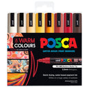 Uni Posca Marker 1.8-2.5mm Med Bullet 8 Pack Warm Colours PC-5M