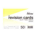 Silvine Tinted Revision Cards 6mm Ruled 152 x 102mm 50 Cards Yellow
