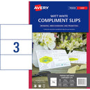 Avery Compliment Card Matt White Laser 210x99mm 3up 10 Sheets - Office Connect 2018