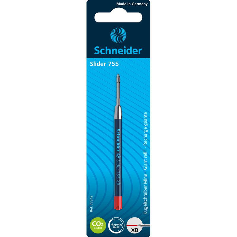 Schneider Pen Refill Ballpoint 755 Extra Broad Red 1 piece (Fits Parker) - Office Connect 2018