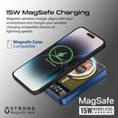 PROMATE 10000mAh Power Bank with Transparent Magsafe 15W Wireless Charging. Supports 20W Power Delivery. Includes 1x USB-C In/Out Port. Ultra-Compact Design. Charge 2x Devices. Blue Colour. - Office Connect 2018