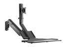 BRATECK 17-32" Wall Mount Single Monitor Gas Spring Sit-Stand Workstation. Folding Keyboard Tray. Counter-Balance Gas Spring. Integrated Ball-Joint. 2nd Storage Tray. Easy Height Adjust. - Office Connect 2018