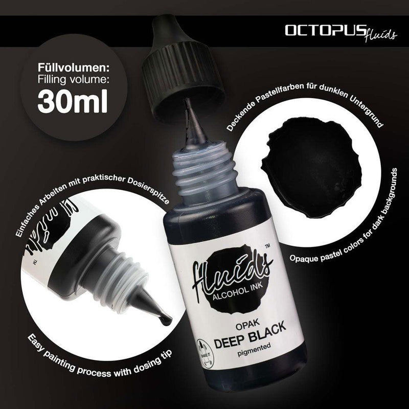 Octopus Fluids Alcohol Ink Opak Deep Black 30ml - Office Connect 2018
