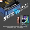 PROMATE 10000mAh Power Bank with Transparent Magsafe 15W Wireless Charging. Supports 20W Power Delivery. Includes 1x USB-C In/Out Port. Ultra-Compact Design. Charge 2x Devices. Blue Colour. - Office Connect 2018