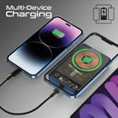 PROMATE 10000mAh Power Bank with Transparent Magsafe 15W Wireless Charging. Supports 20W Power Delivery. Includes 1x USB-C In/Out Port. Ultra-Compact Design. Charge 2x Devices. Blue Colour. - Office Connect 2018