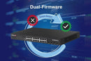 EDIMAX 24 Port Gigabit PoE+ Web Smart Surveillance Switch with 4 Port 10GbE SFP+ Uplinks. Supports up to 30W Per PoE Port (Total Power Budget: 400W) Long Range up to 200m at 10Mbps. - Office Connect 2018