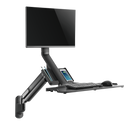 BRATECK 17-32" Wall Mount Single Monitor Gas Spring Sit-Stand Workstation. Folding Keyboard Tray. Counter-Balance Gas Spring. Integrated Ball-Joint. 2nd Storage Tray. Easy Height Adjust. - Office Connect 2018