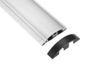 BRATECK  2-Channel 1104x92mm Slim Aluminium Floor Cable Cover. Flexible Lid Design with Rugged End Caps. - Office Connect 2018