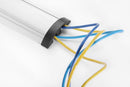 BRATECK  2-Channel 1104x92mm Slim Aluminium Floor Cable Cover. Flexible Lid Design with Rugged End Caps. - Office Connect 2018