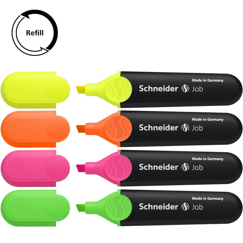 Schneider Highlighter Job assorted Wallet 4 pieces - Office Connect 2018