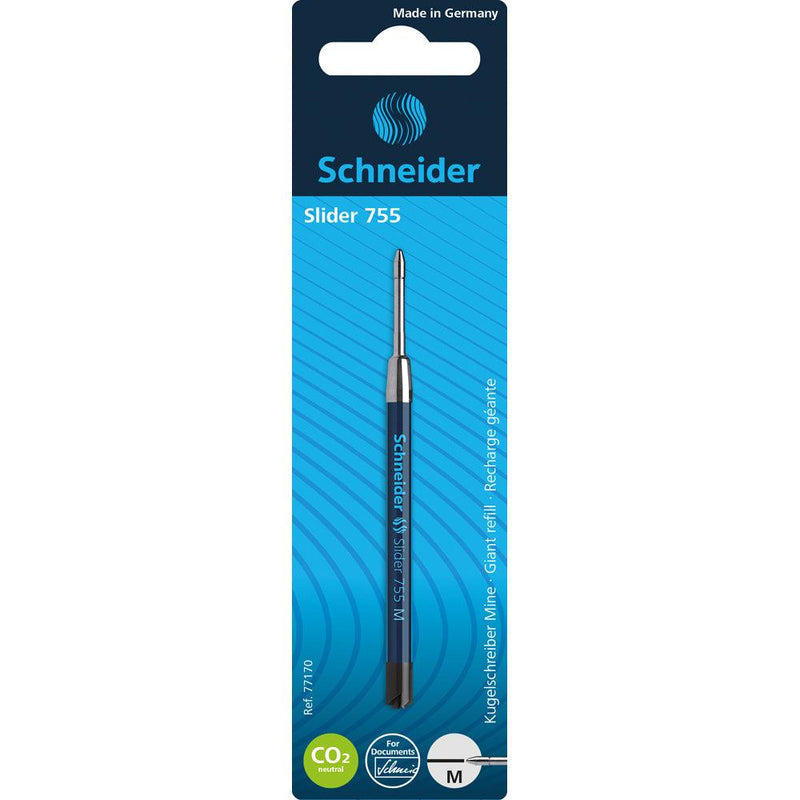 Schneider Pen Refill Ballpoint 755 Medium Black 1 piece (Fits Parker) - Office Connect 2018