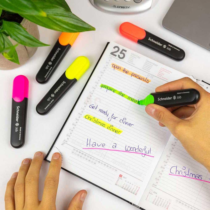 Schneider Highlighter Job assorted Wallet 4 pieces - Office Connect 2018
