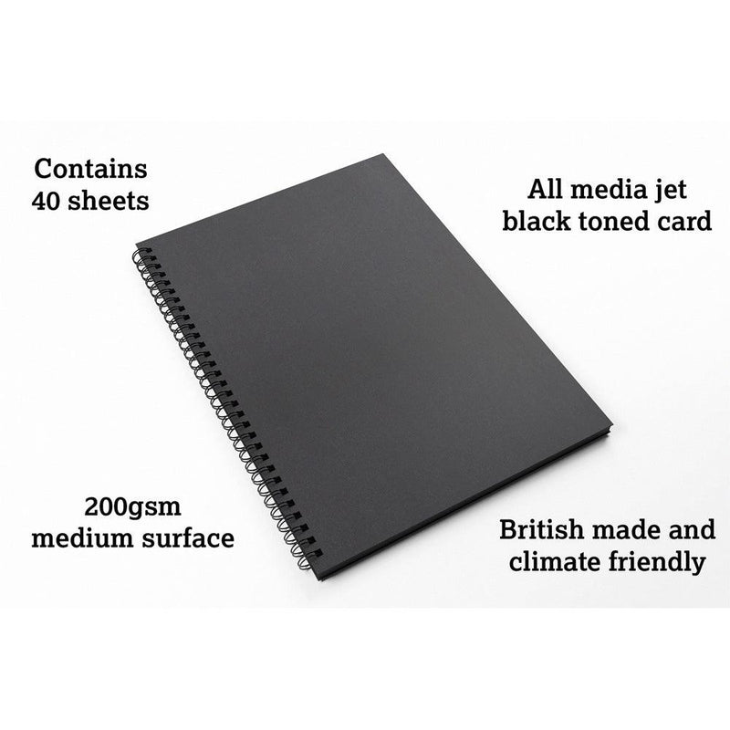 Artgecko Shady Sketchbook A3 80 Pages 40 Sheets 200gsm Black Toned Card - Office Connect 2018
