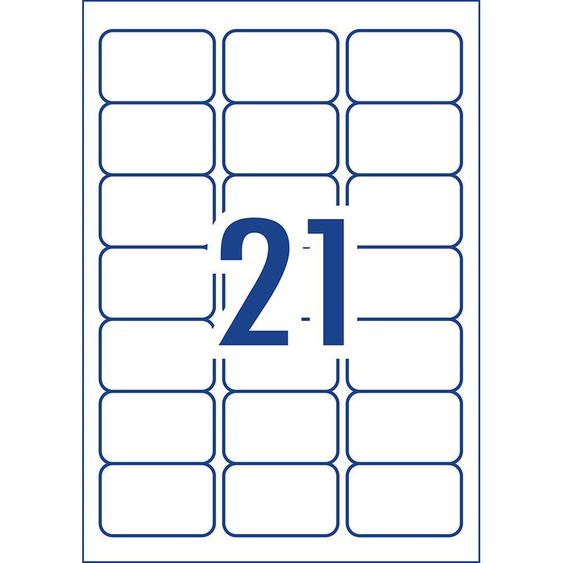 Avery Label L7160-20 Laser 21up 20 Sheets 63x38mm - Office Connect 2018