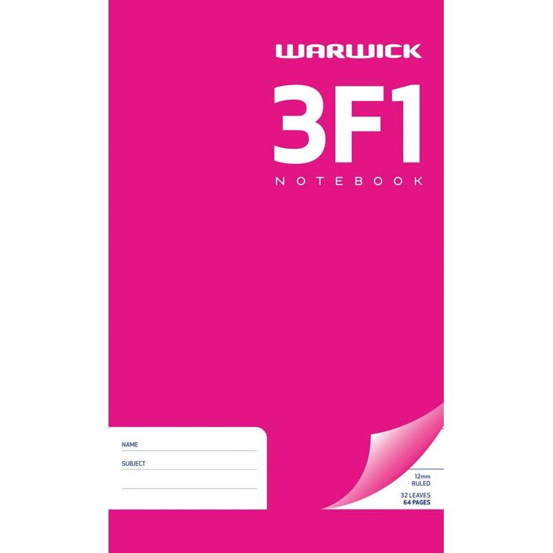 Warwick Notebook 3F1 32 Leaf Ruled 12mm 165x100mm - Office Connect 2018