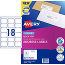 Avery Label L7161-100 Laser 18up 100 Sheets 63x46mm - Office Connect 2018