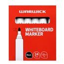 Warwick Whiteboard Marker Bullet Tip Black Pack 24