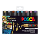 Uni Posca Marker 8.0mm Bold Chisel 8 Pack Metallic PC-8K - Office Connect 2018
