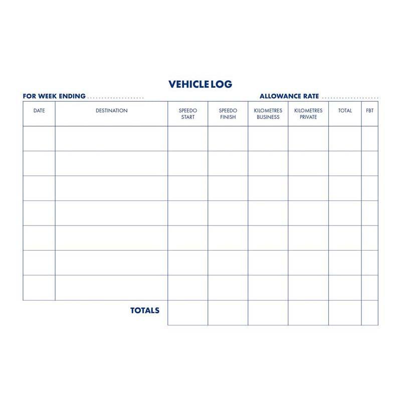 Collins Vehicle Log Book Hard Cover 44 Leaf 215x150mm