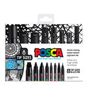 Uni Posca Marker Black Set Pack of 8 Tip Sizes - Office Connect 2018