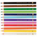 EC Triangular Jumbo Pencils Pack 12 Washable Assorted Colours With Sharpener - Office Connect 2018