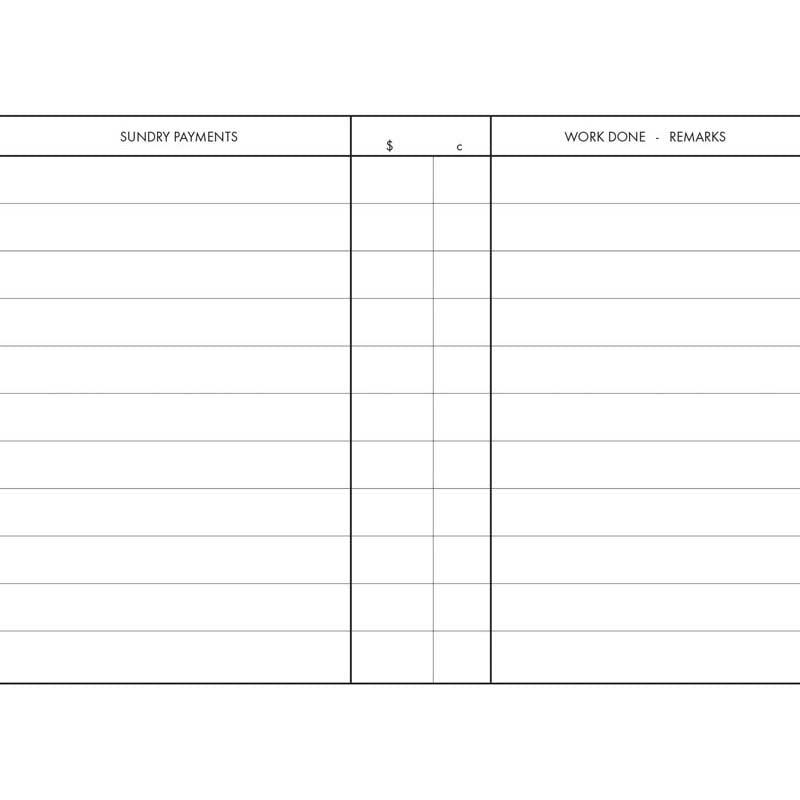 Collins Vehicle Log Book Hard Cover 44 Leaf 215x150mm