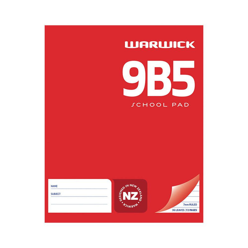 Warwick Pad 9B5 School 36 Leaf Ruled 7mm 255x205mm - Office Connect 2018