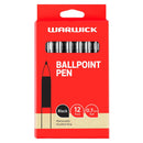 Warwick Pen Ballpoint Black Retractable 0.7mm Box 12 Comfort Grip - Office Connect 2018