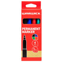Warwick Marker Fine Tip Permanent Pack 4 Assorted - Office Connect 2018