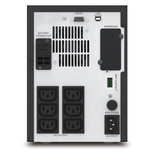APC Easy UPS Line-Interactive 1000VA (700W) Tower. 230V Input/Output. 6x IEC C13 Outlets. With Battery Backup. USB Port. LCD Graphics Display. - Office Connect 2018