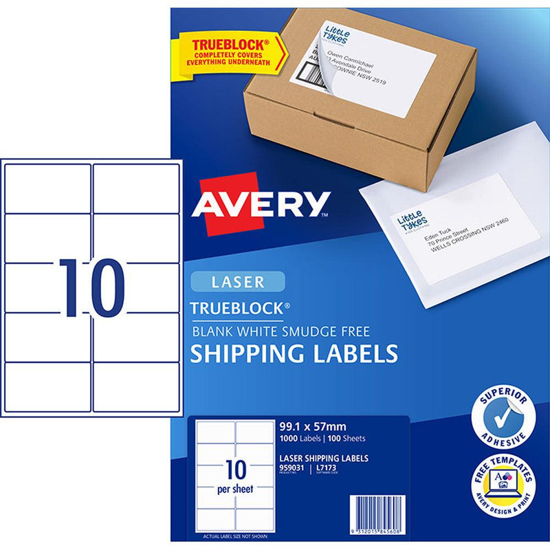 Avery Label L7173-100 10up 100 Sheets Laser 99x57mm - Office Connect 2018