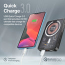 PROMATE 10000mAh Power Bank with Transparent Magsafe 15W Wireless Charging. Supports 20W Power Delivery. Includes 1x USB-C In/Out, 1x USB-A Ports. Carbon Fiber Design Charge 3x Devices. Black Colour. - Office Connect 2018